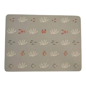 (4) Sophie Allport Cork Placemats WHAT A CATCH Crab Lobster Fish Coral Sea Ocean